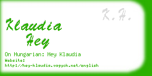 klaudia hey business card